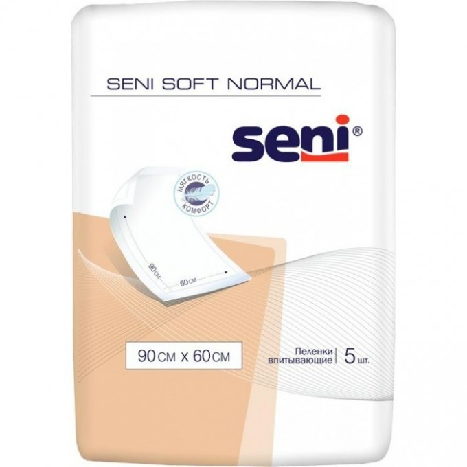 Впитывающие пеленки SENI SOFT NORMAL 90 x 60 см, 5 шт SE-091-SNO5-J03