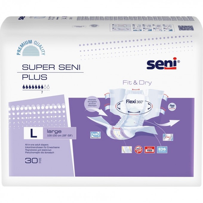 Подгузники для взрослых SUPER SENI PLUS LARGE, 30 шт SE-094-LA30-A02