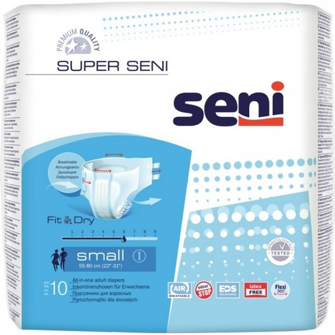 Подгузники для взрослых SUPER SENI SMALL, 10 шт SE-094-SM10-S01
