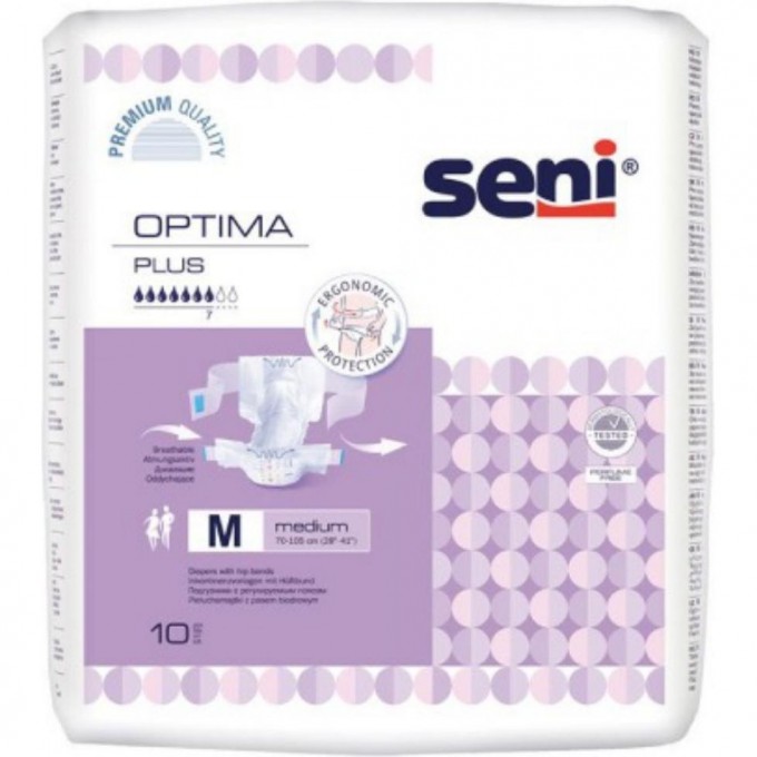 Подгузники SENI OPTIMA PLUS размер M, 10 шт SE-097-ME10-G02