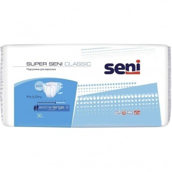 Подгузники для взрослых SUPER SENI CLASSIC EXTRA LARGE, 30 шт.