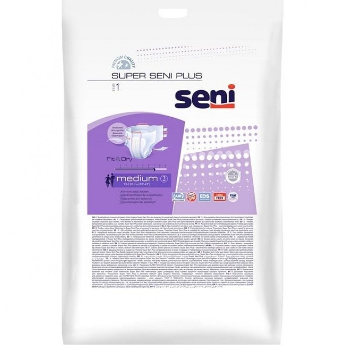 Подгузники для взрослых SUPER SENI PLUS MEDIUM, 1 шт SE-094-ME01-A02