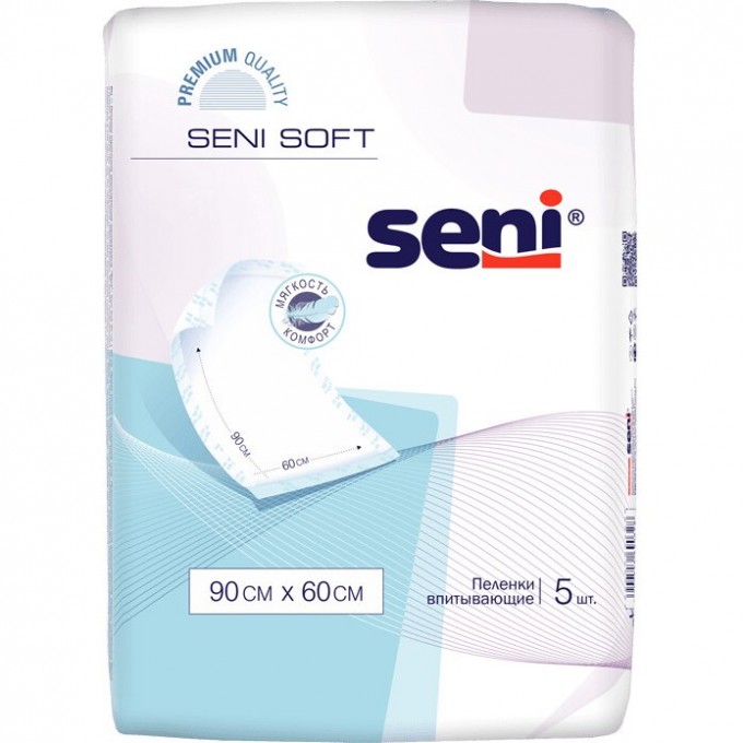 Впитывающие пеленки SENI SOFT 90 x 60 см, 5 шт SE-091-SO05-J03